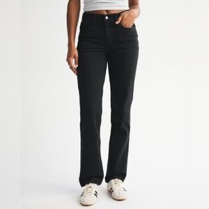 🩷 3/$25 Abercrombie & Fitch 90's Mid Rise Black Straight Leg Jean Curve Size 26